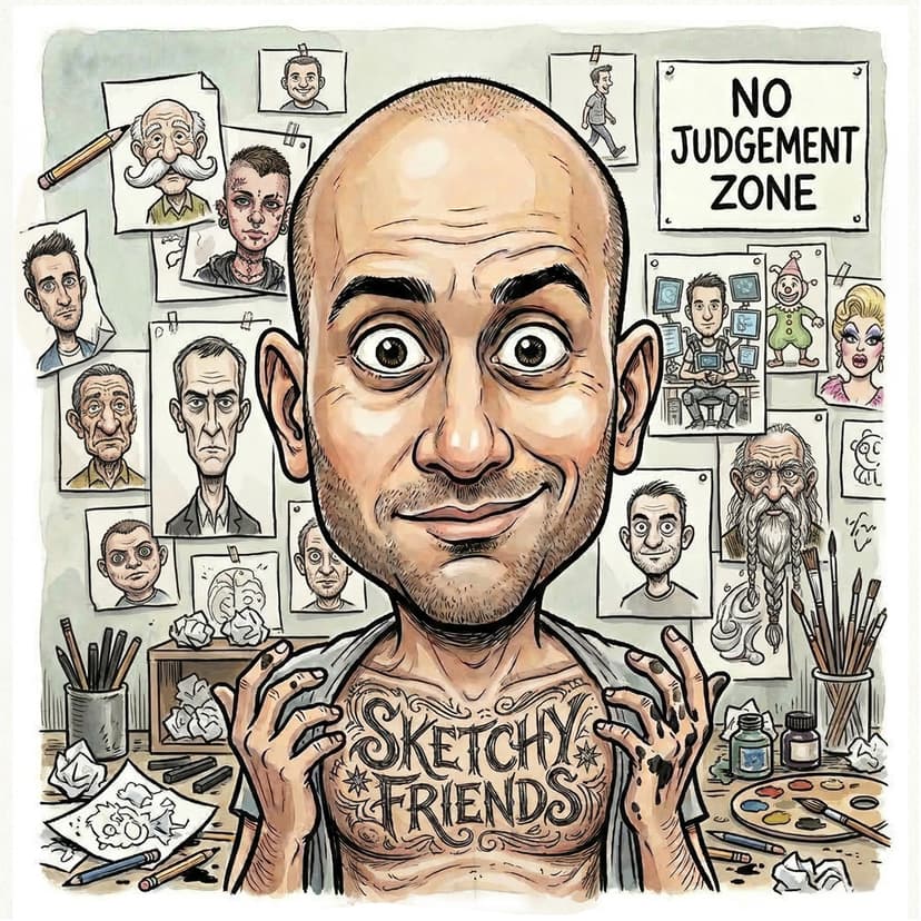 Example Sketchy Friends caricature